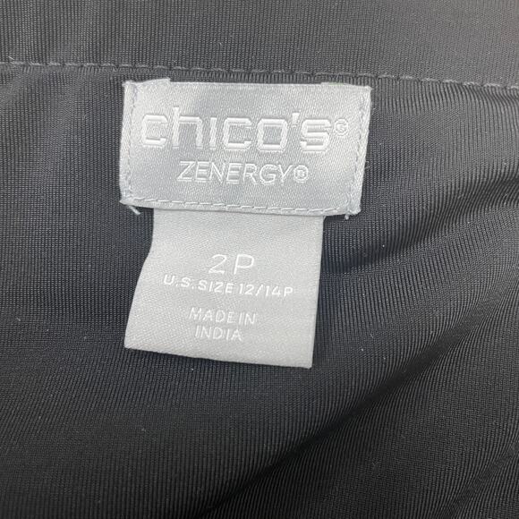 Chico’s Zenergy Women's 2P Brown Leopard Print Side Pockets Athleisure Leggings - Picture 2 of 6